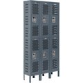 Global Industrial 2-Tier 6 Door Ventilated Locker, 12Wx18Dx36H, Assembled 493251GY